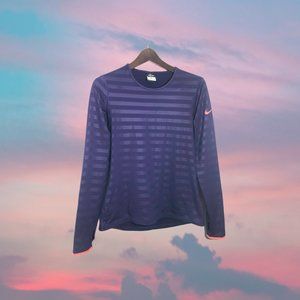 Nike Pro Dri-Fit Long Sleeve Crew Neck Pullover Purple